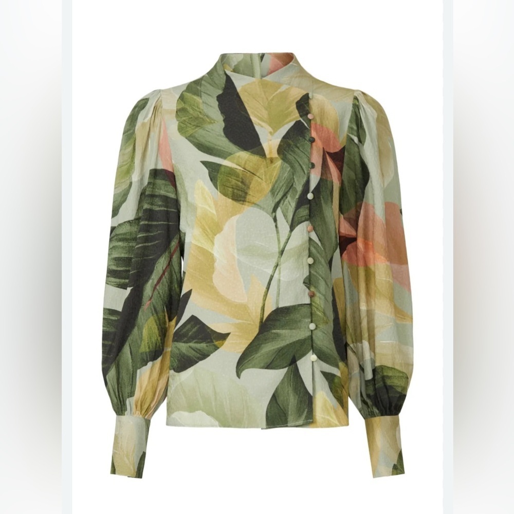 Ted Baker Emilee Leaf Print Top - Picture 3 of 15